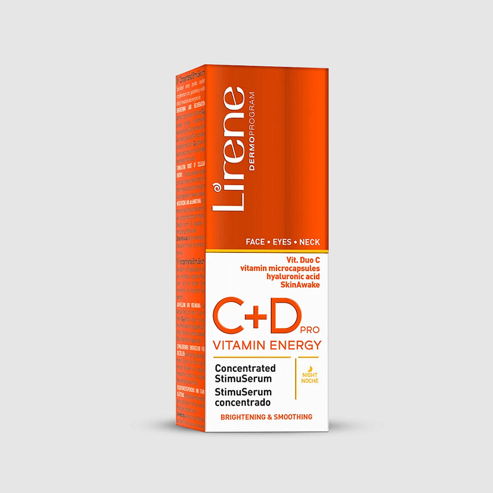 Ser iluminator și netezitor Lirene VITAMIN ENERGY C+D PRO Concentrated StimuSerum 30 ml