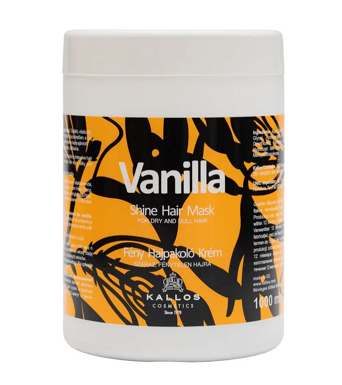 Mască de păr Kallos Vanilla Shine pentru păr uscat și deteriorat 1000 ml