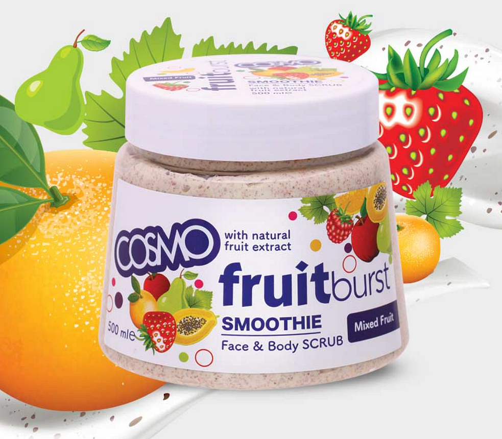 Scrub pentru față și corp Cosmo Mixed Fruit Smoothie 500ml